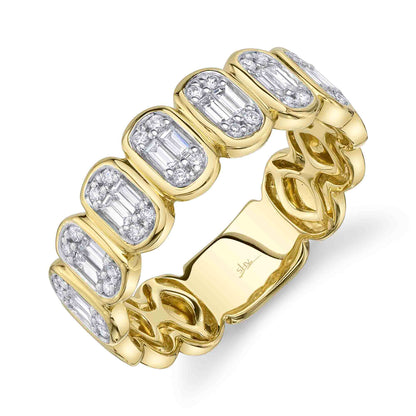 0.50CT 14K Y/G DIAMOND BAGUETTE BAND