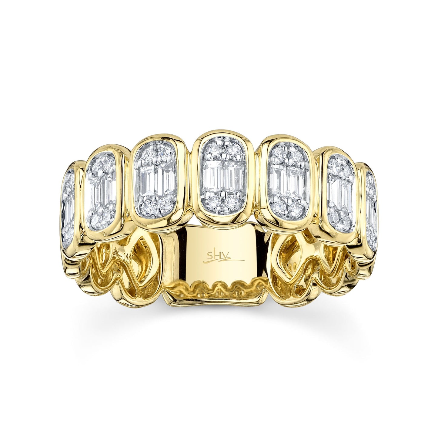 0.50CT 14K Y/G DIAMOND BAGUETTE BAND