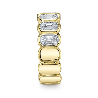 0.50CT 14K Y/G DIAMOND BAGUETTE BAND