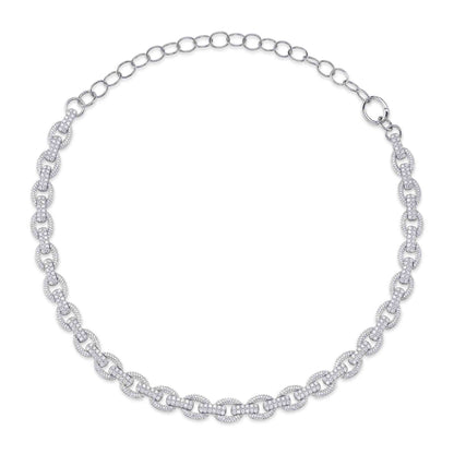 6.77CT 14K W/G DIAMOND LINK NECKLACE