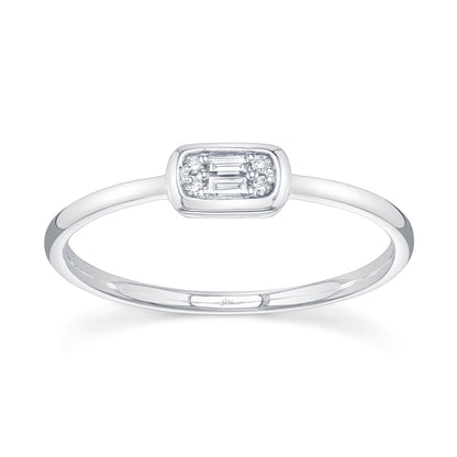 0.07CT 14K W/G DIAMOND BAGUETTE RING