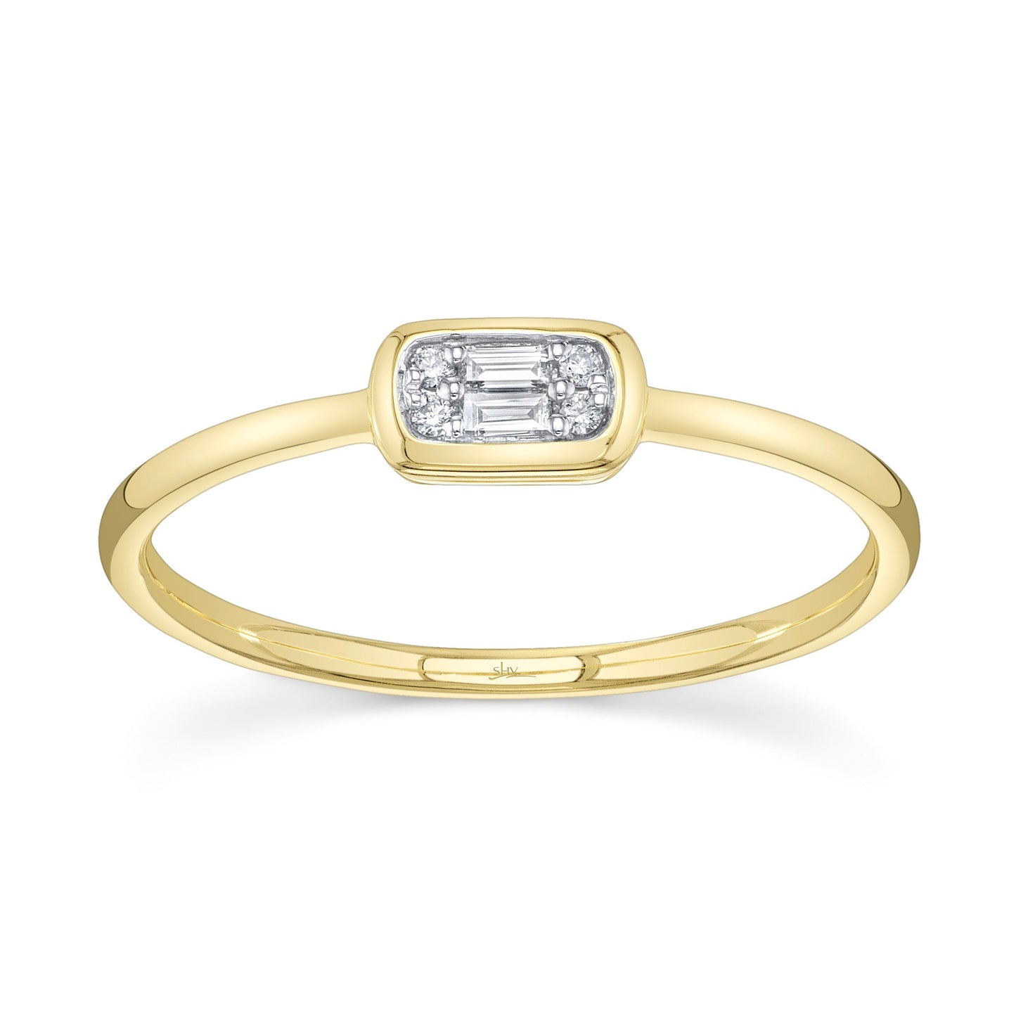 0.07CT 14K Y/G DIAMOND BAGUETTE RING