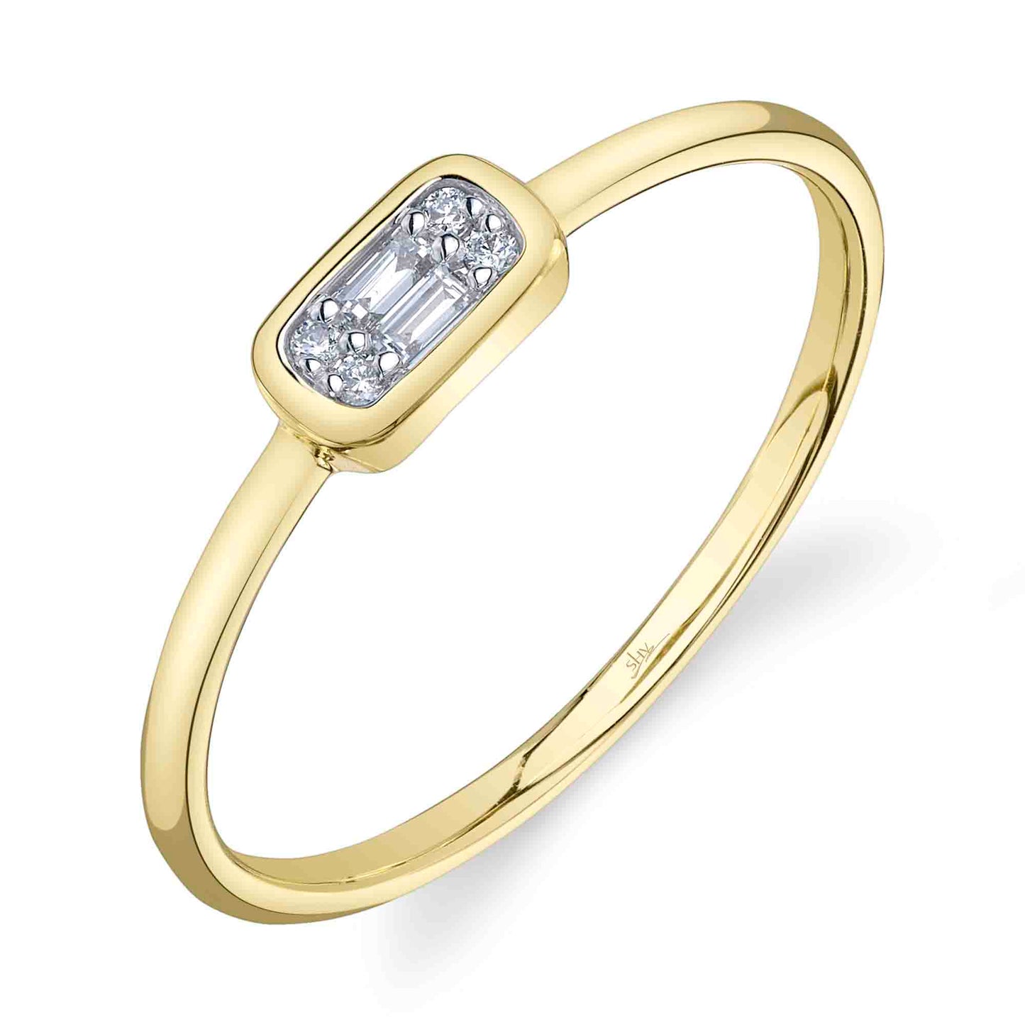 0.07CT 14K Y/G DIAMOND BAGUETTE RING