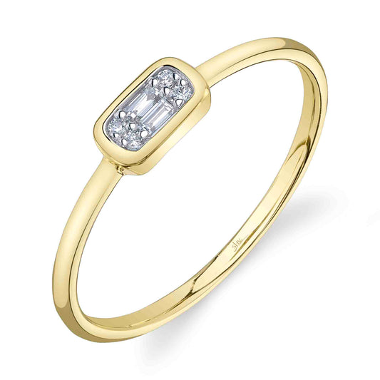 0.07CT 14K Y/G DIAMOND BAGUETTE RING