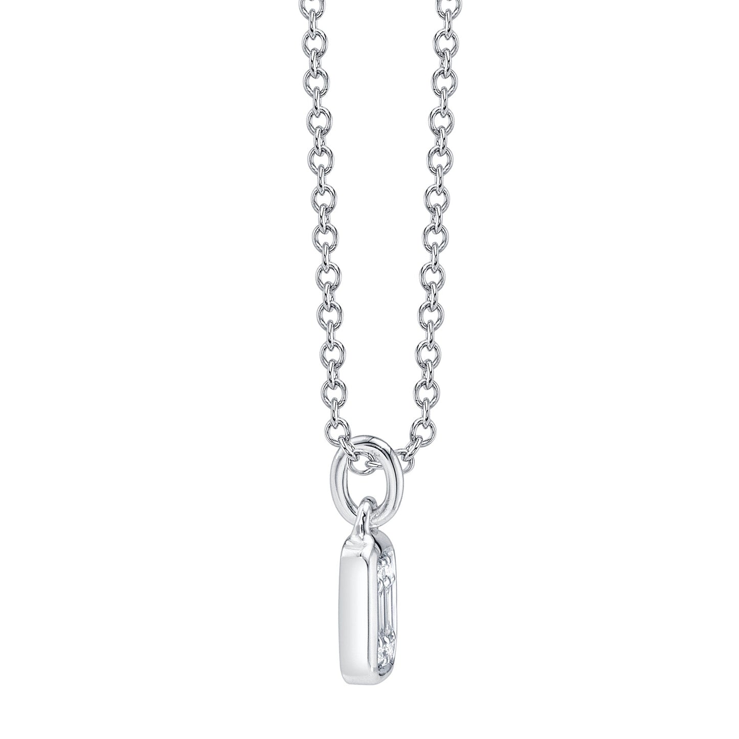 0.07CT 14K W/G DIAMOND BAGUETTE NECKLACE