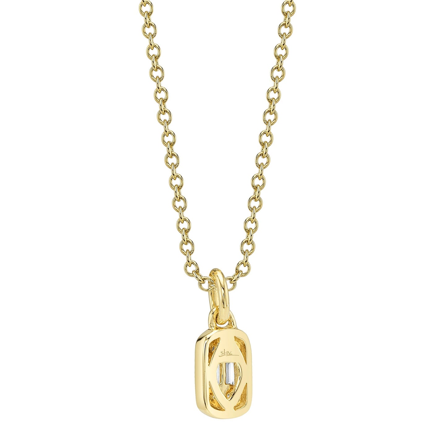 0.07CT 14K Y/G DIAMOND BAGUETTE NECKLACE