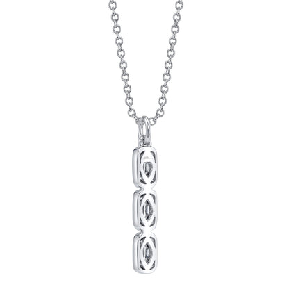 0.14CT 14K W/G DIAMOND BAGUETTE NECKLACE