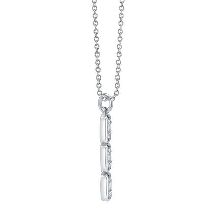 0.14CT 14K W/G DIAMOND BAGUETTE NECKLACE
