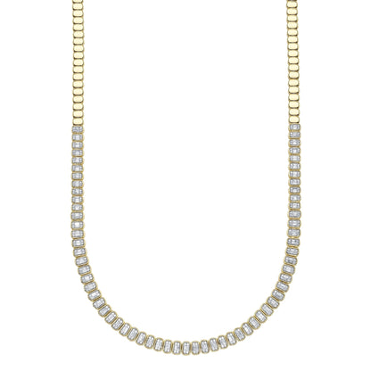 3.07CT 14K Y/G DIAMOND BAGUETTE NECKLACE