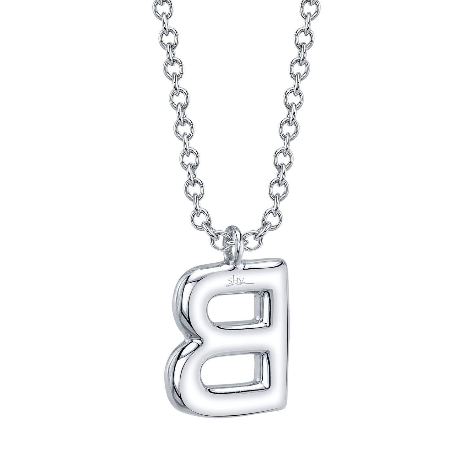0.11CT 14K W/G DIAMOND PAVE NECKLACE - INITIAL B