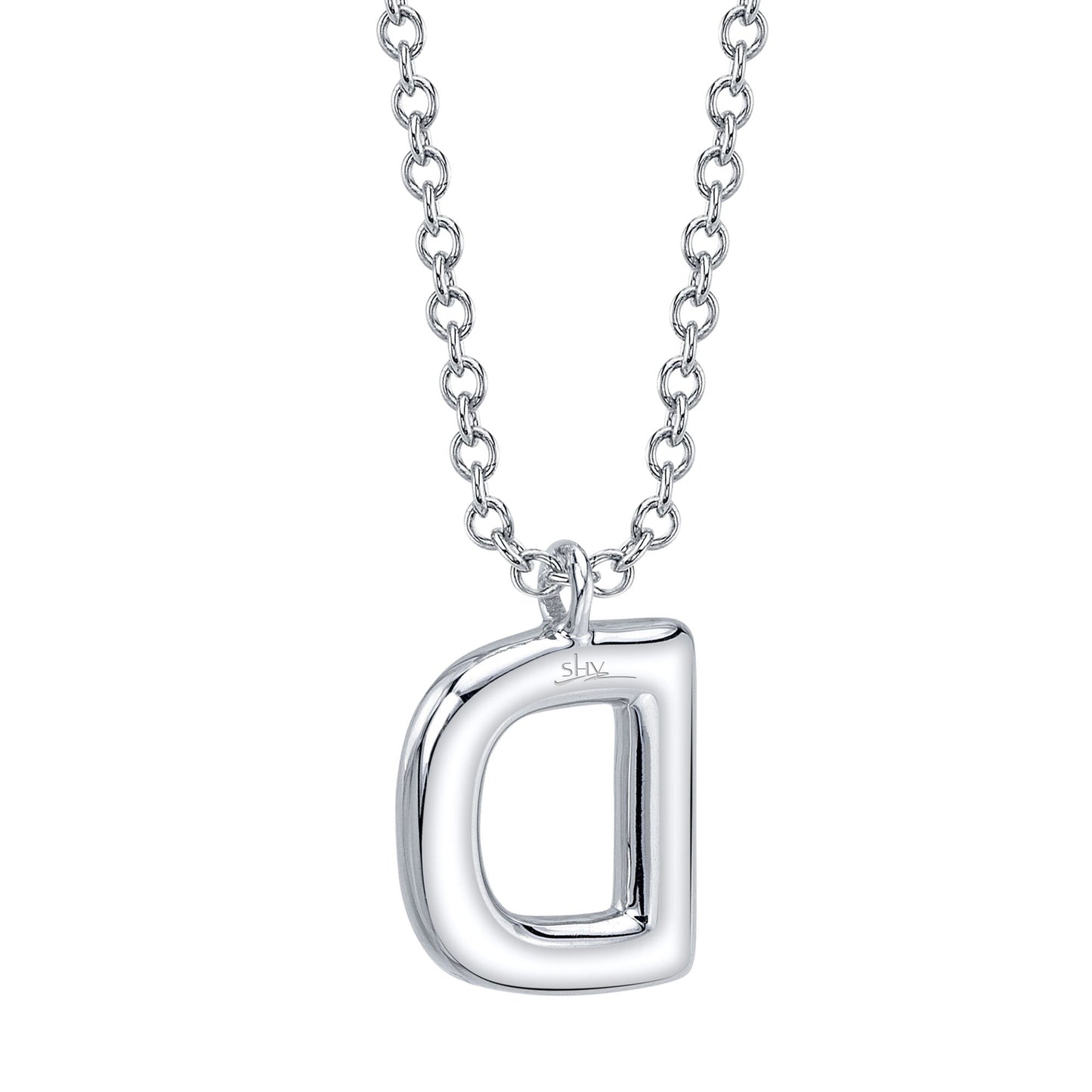 0.10CT 14K W/G DIAMOND PAVE NECKLACE - INITIAL D