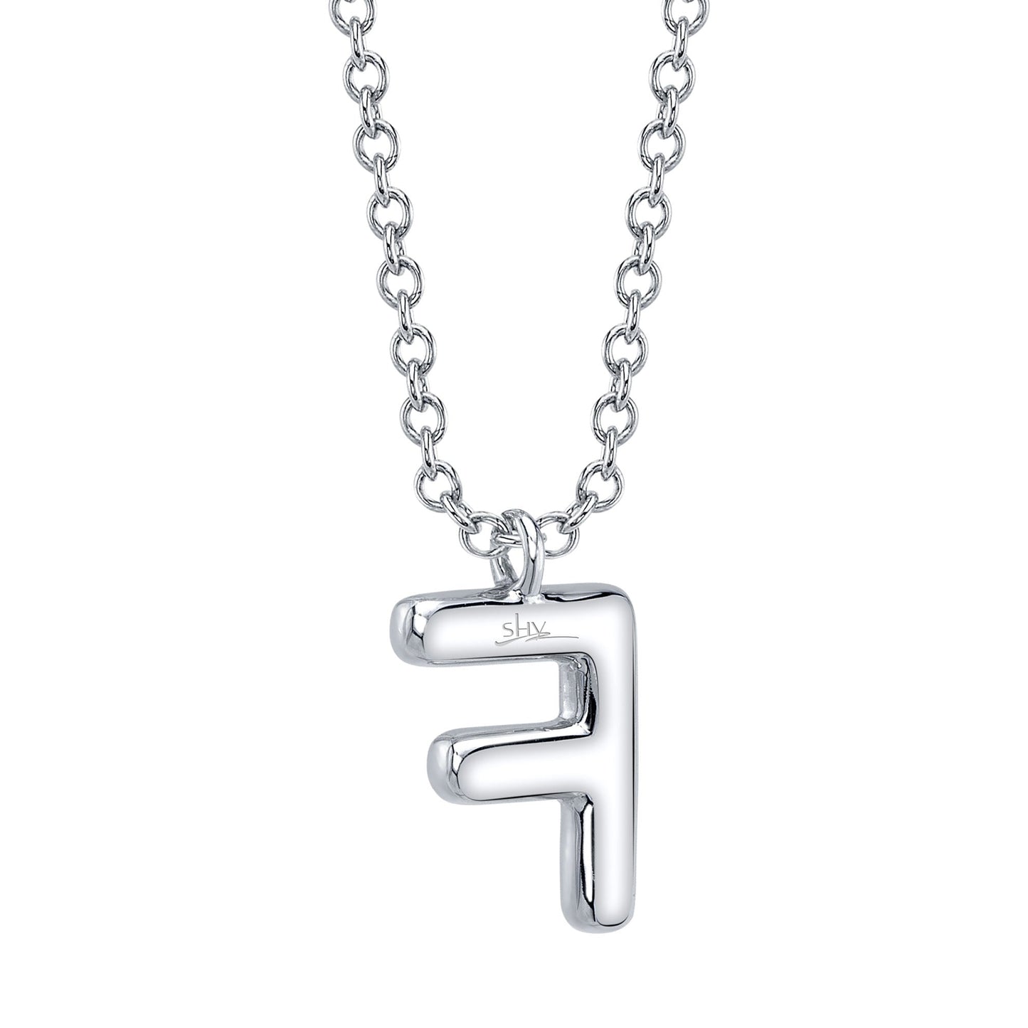 0.08CT 14K W/G DIAMOND PAVE NECKLACE - INITIAL F