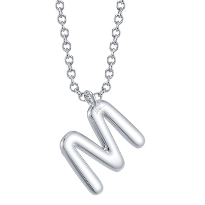 0.14CT 14K W/G DIAMOND PAVE NECKLACE - INITIAL M