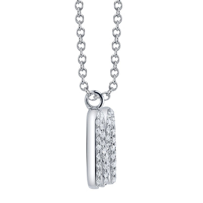 0.14CT 14K W/G DIAMOND PAVE NECKLACE - INITIAL M