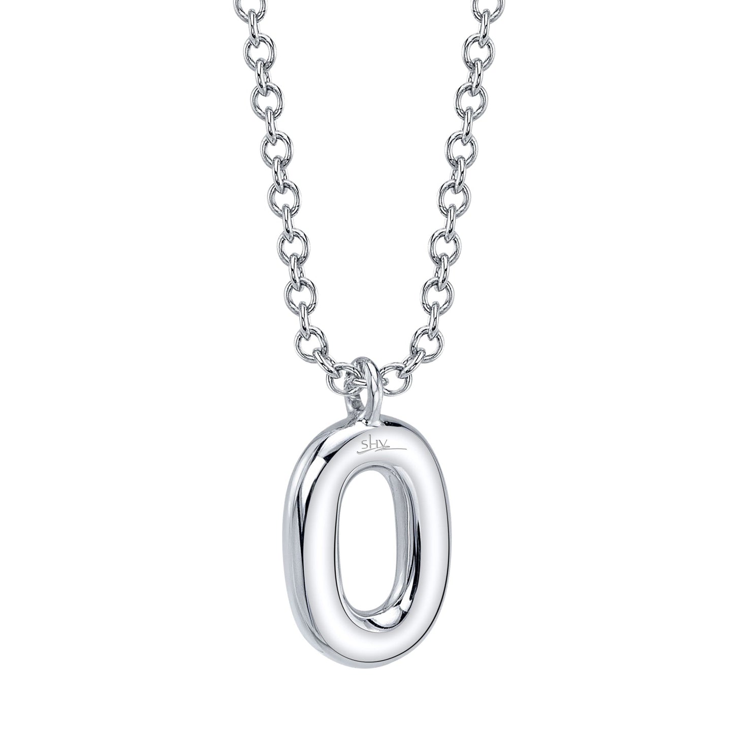 0.08CT 14K W/G DIAMOND PAVE NECKLACE - INITIAL O