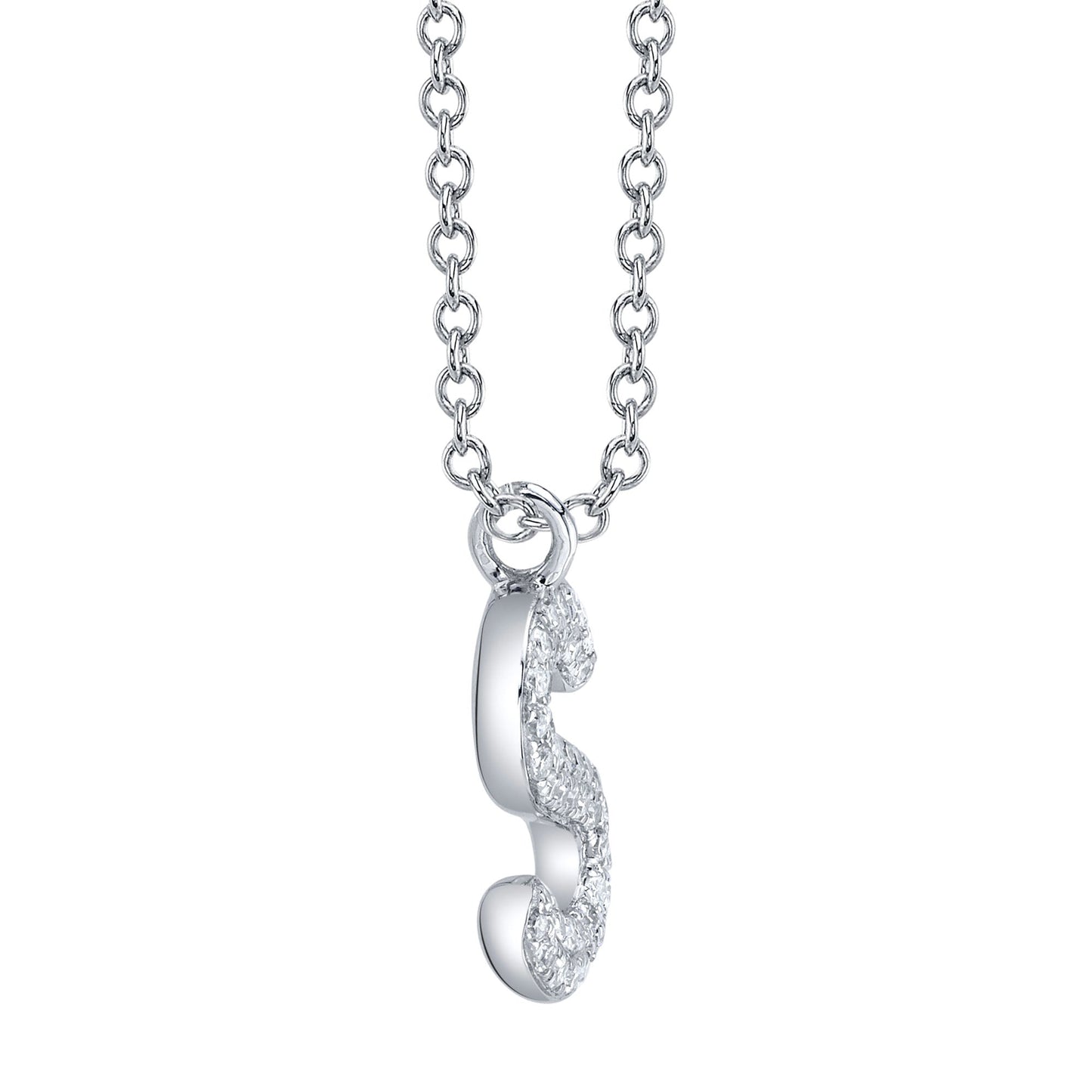 0.09CT 14K W/G DIAMOND PAVE NECKLACE - INITIAL S
