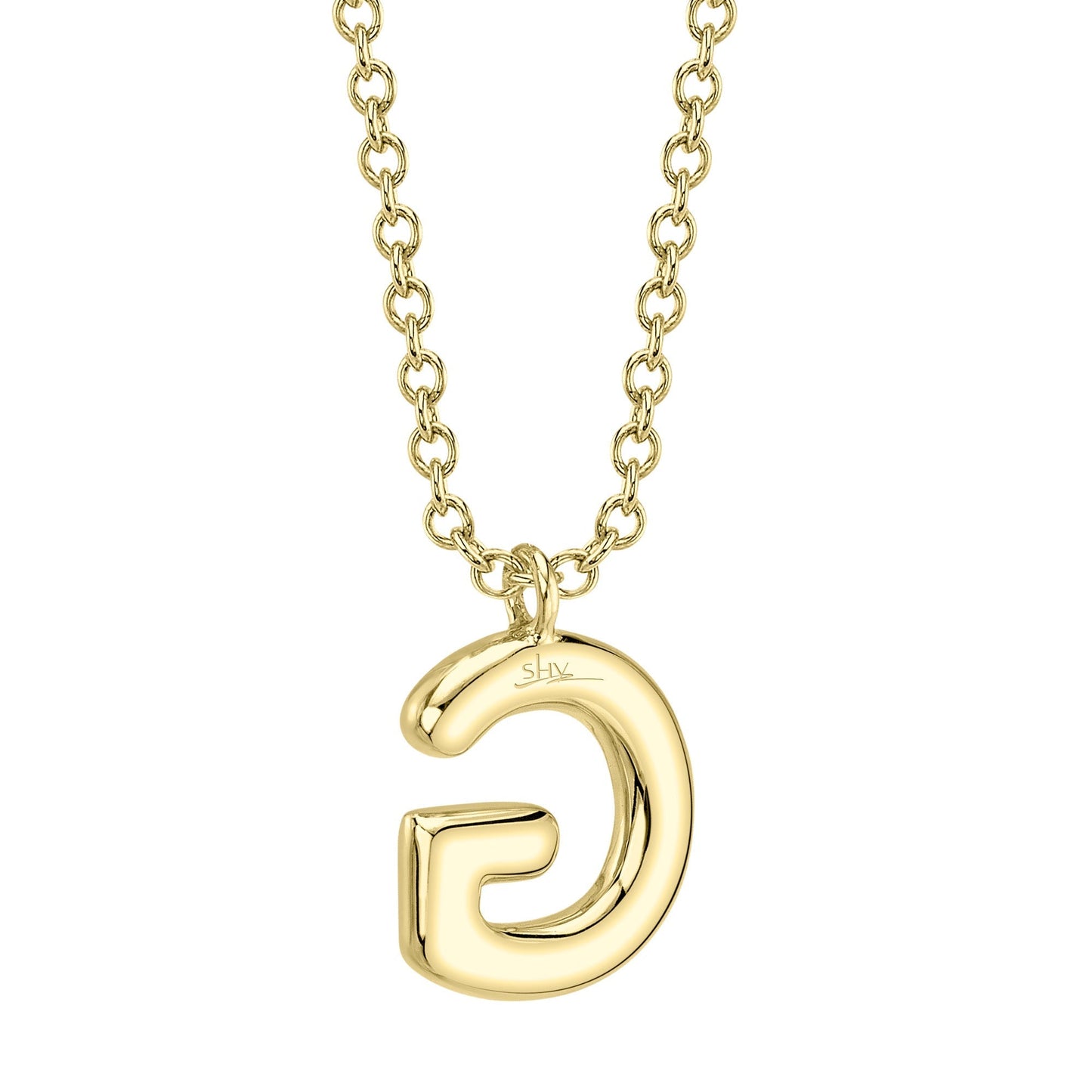 0.10CT 14K Y/G DIAMOND PAVE NECKLACE - INITIAL G