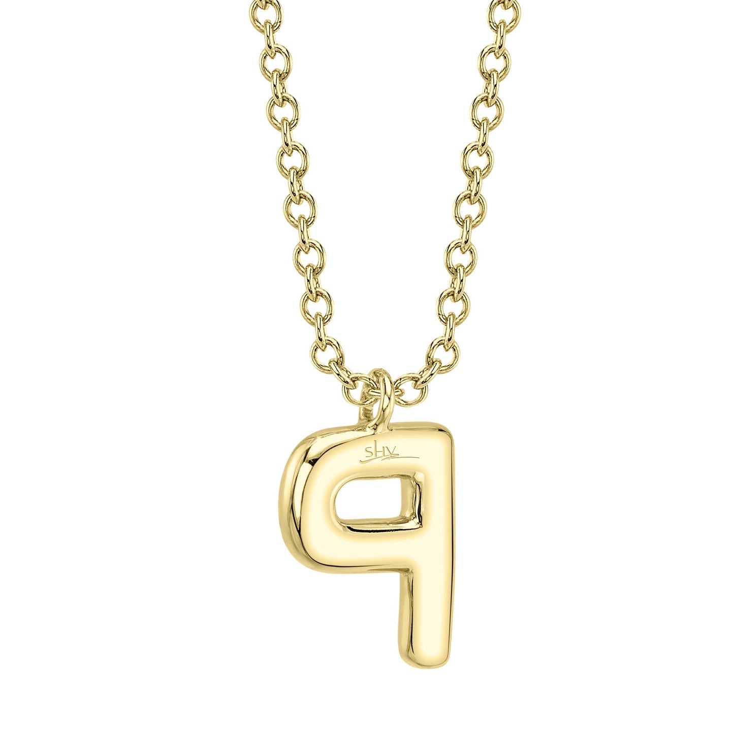 0.08CT 14K Y/G DIAMOND PAVE NECKLACE - INITIAL P