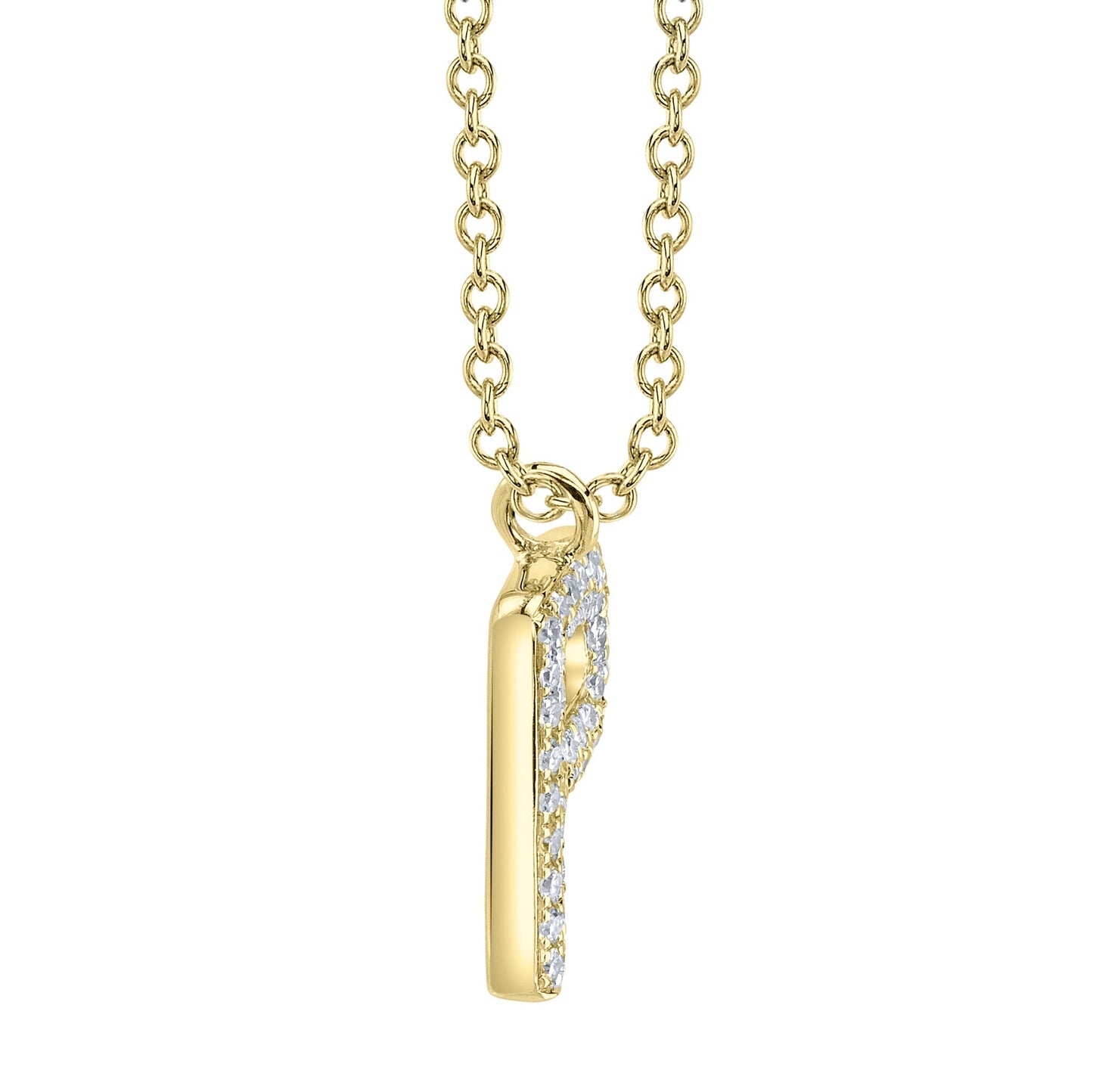 0.08CT 14K Y/G DIAMOND PAVE NECKLACE - INITIAL P