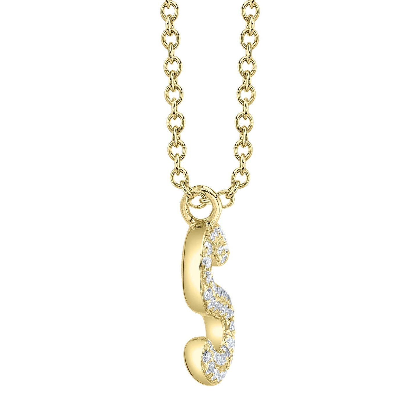 0.09CT 14K Y/G DIAMOND PAVE NECKLACE - INITIAL S
