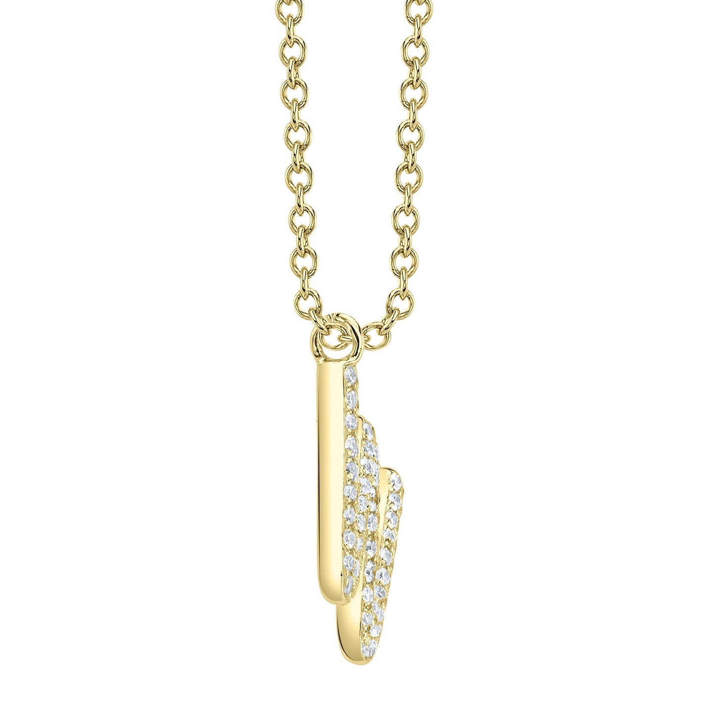 0.16CT 14K Y/G DIAMOND PAVE NECKLACE - INITIAL W