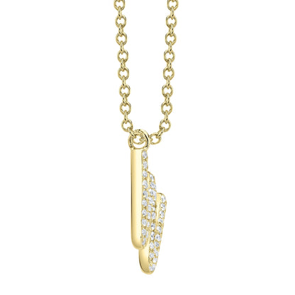 0.16CT 14K Y/G DIAMOND PAVE NECKLACE - INITIAL W