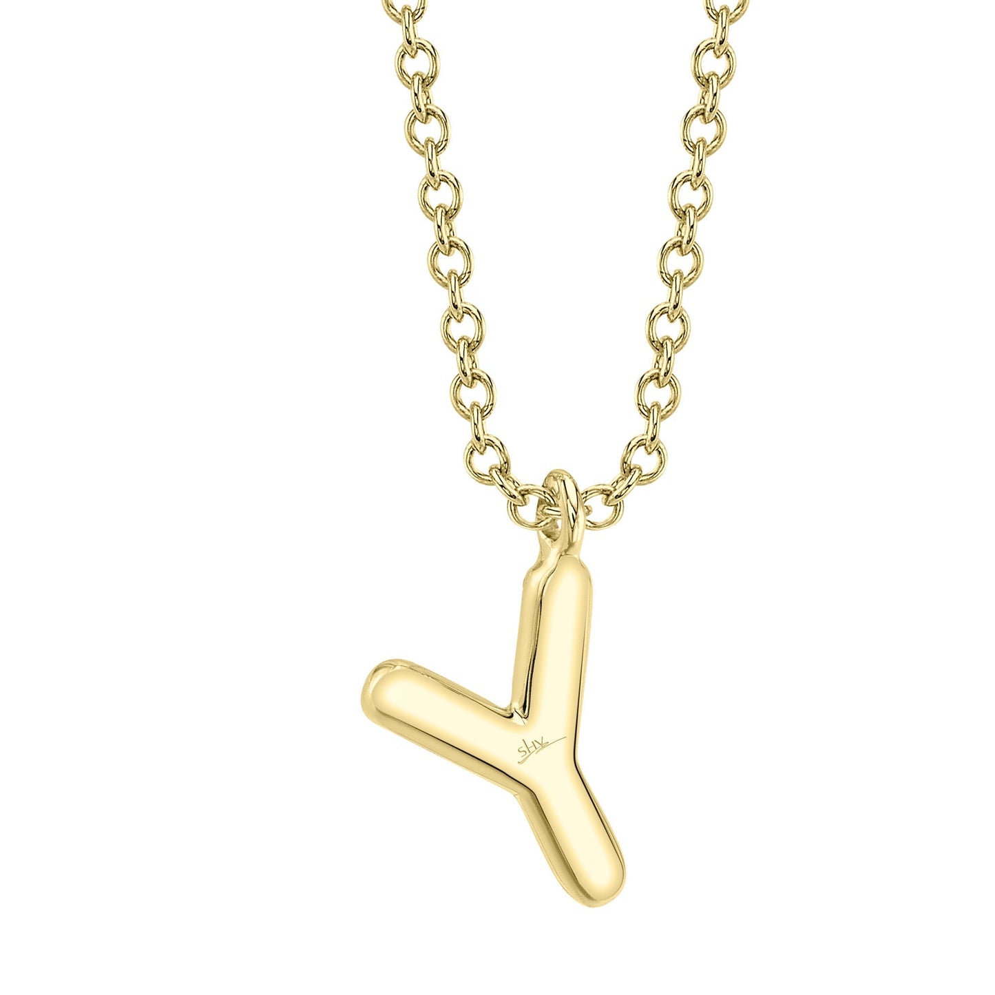 0.06CT 14K Y/G DIAMOND PAVE NECKLACE - INITIAL Y