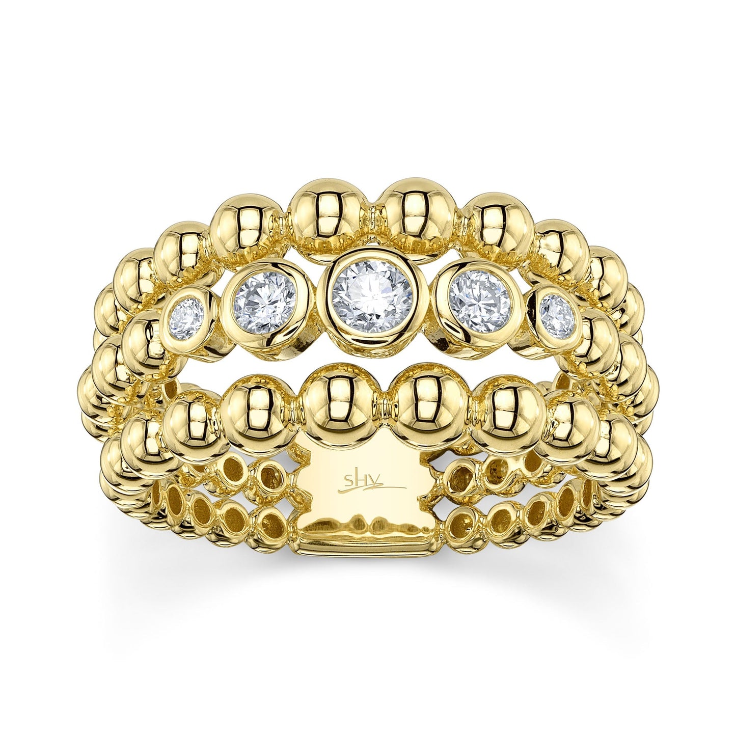 0.31CT 14K Y/G DIAMOND BEZEL RING