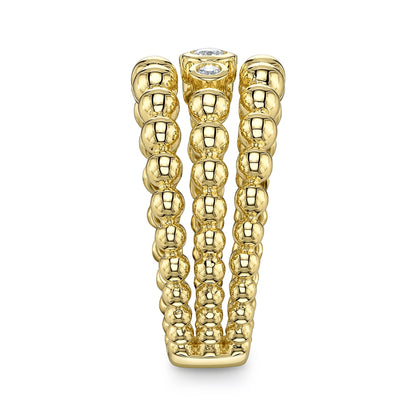 0.31CT 14K Y/G DIAMOND BEZEL RING