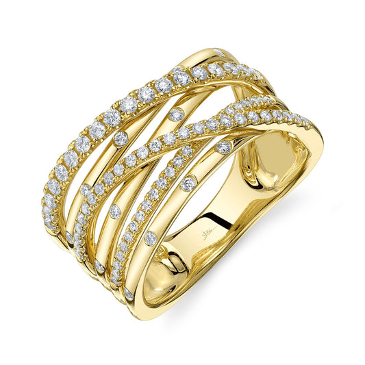 0.48CT 14K Y/G DIAMOND BRIDGE RING