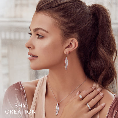 0.60CT DIAMOND 'Phoenix' Drop FEATHER EARRING - Short