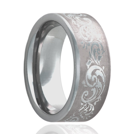 Titanium Comfort Fit Polished Ring with Engraving