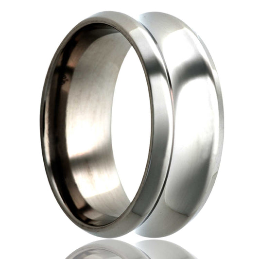 Titanium Comfort Fit Ring with Polished Finish