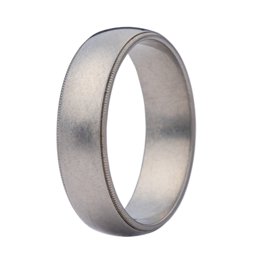 Titanium Euro Dome Vintage Finish Ring