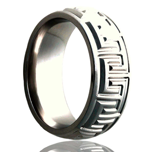 Tungsten Dome Polished Milled Pattern Ring - 2-3 Week Delivery