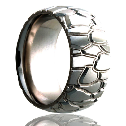Tungsten Dome Polished Milled Pattern Ring - 2-3 Week Delivery