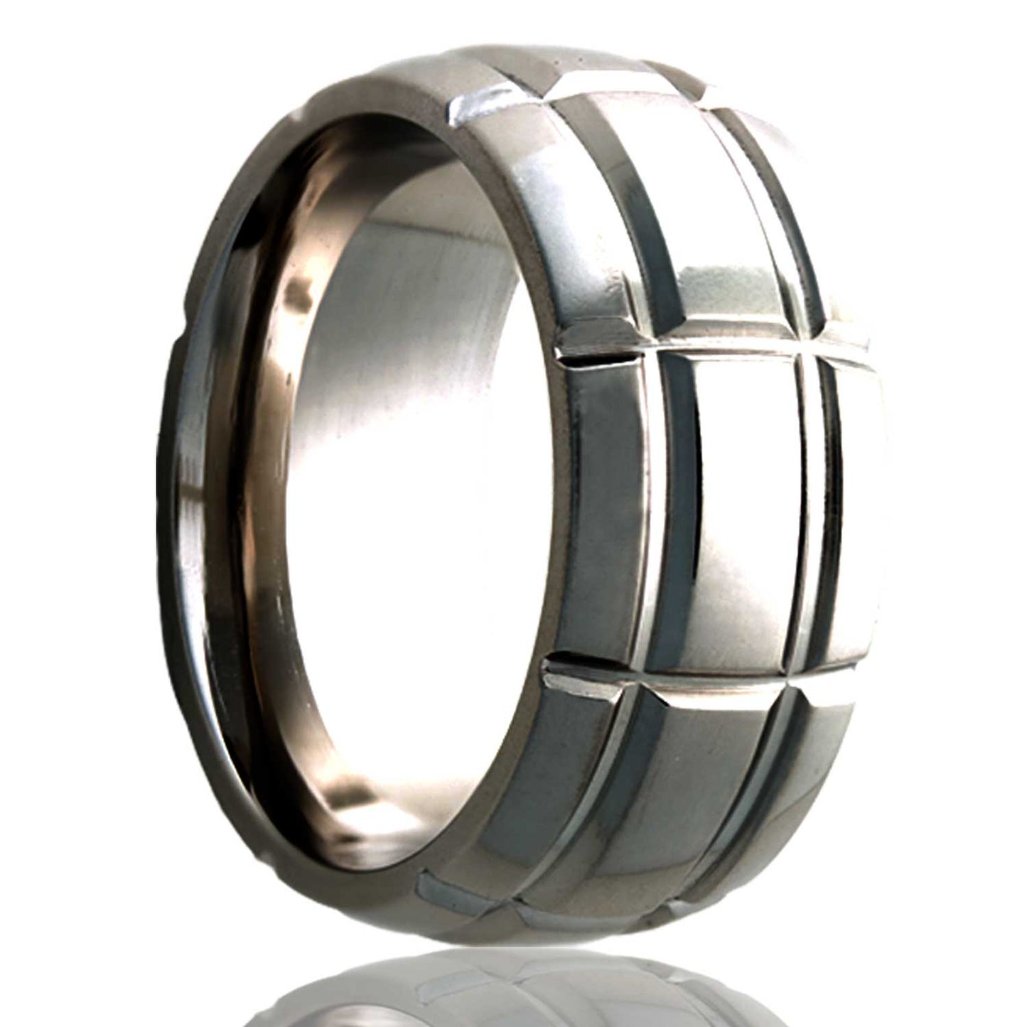 Tungsten Dome Polished Milled Pattern Ring - 2-3 Week Delivery
