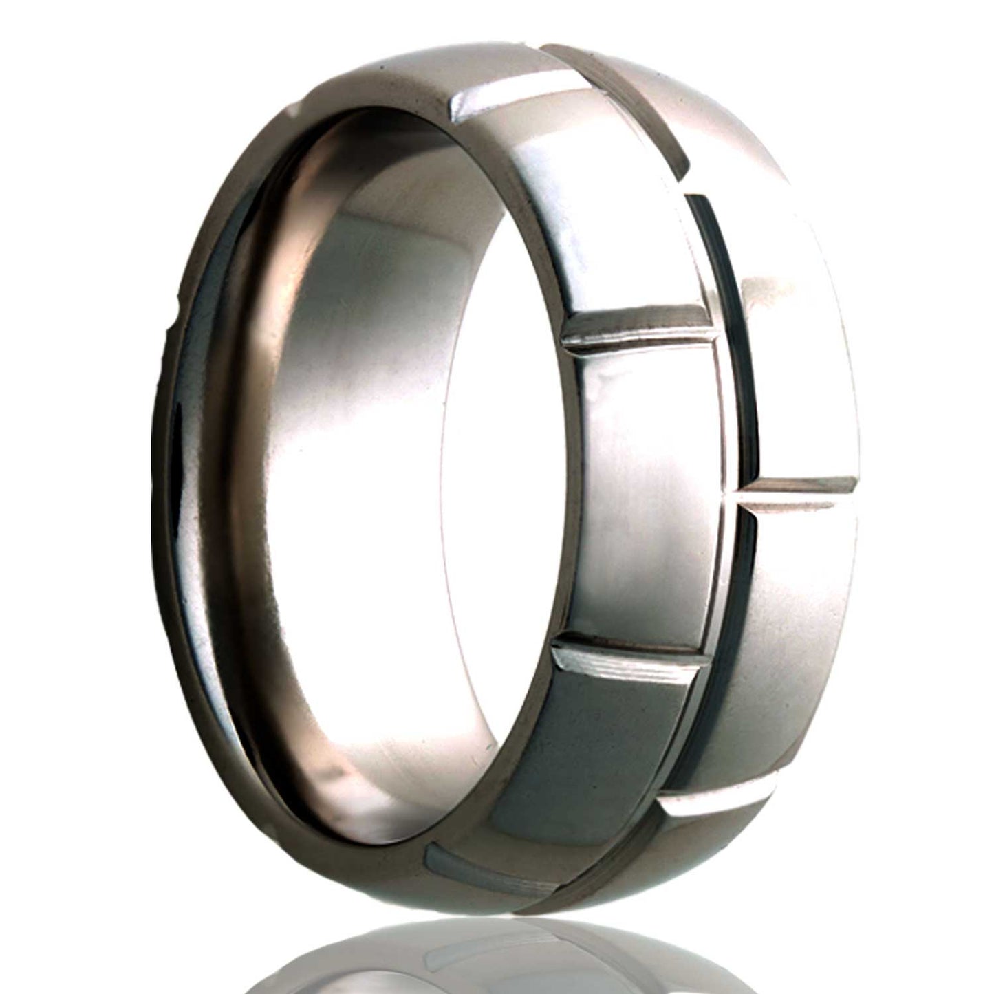 Tungsten Dome Polished Milled Pattern Ring - 2-3 Week Delivery