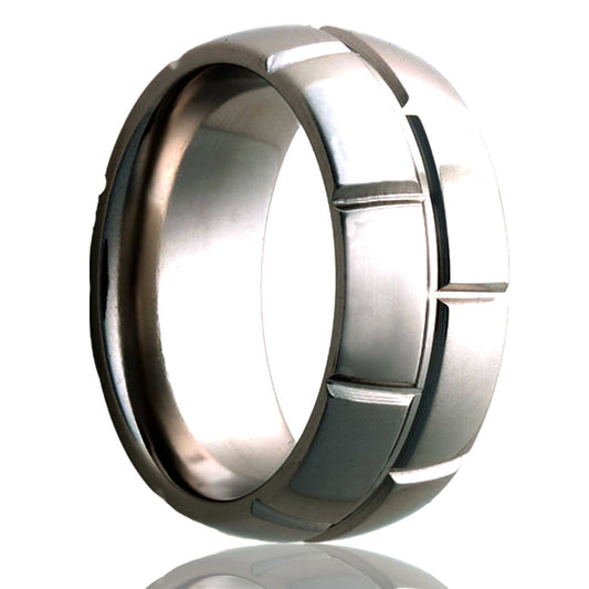 Tungsten Dome Polished Milled Pattern Ring - 2-3 Week Delivery
