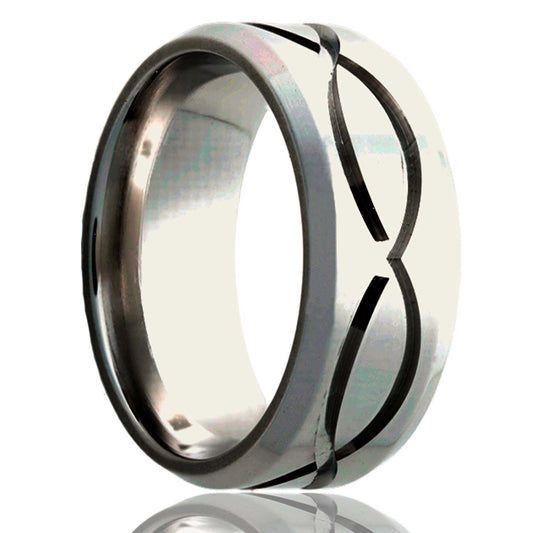 Titanium Comfort Fit Ring with Polished Finish