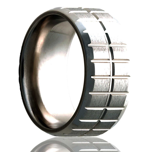 Titanium Comfort Fit Ring with Polished Finish