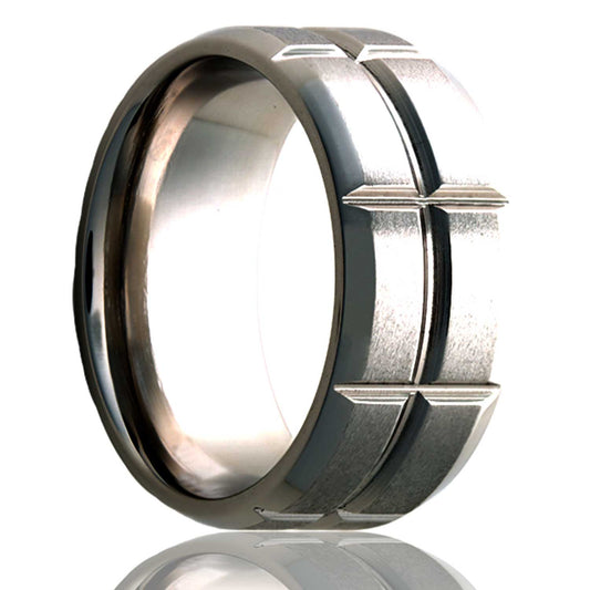 Titanium Comfort Fit Ring with Polished Finish