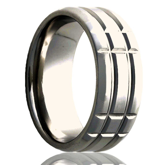 Titanium Comfort Fit Ring with Polished Finish