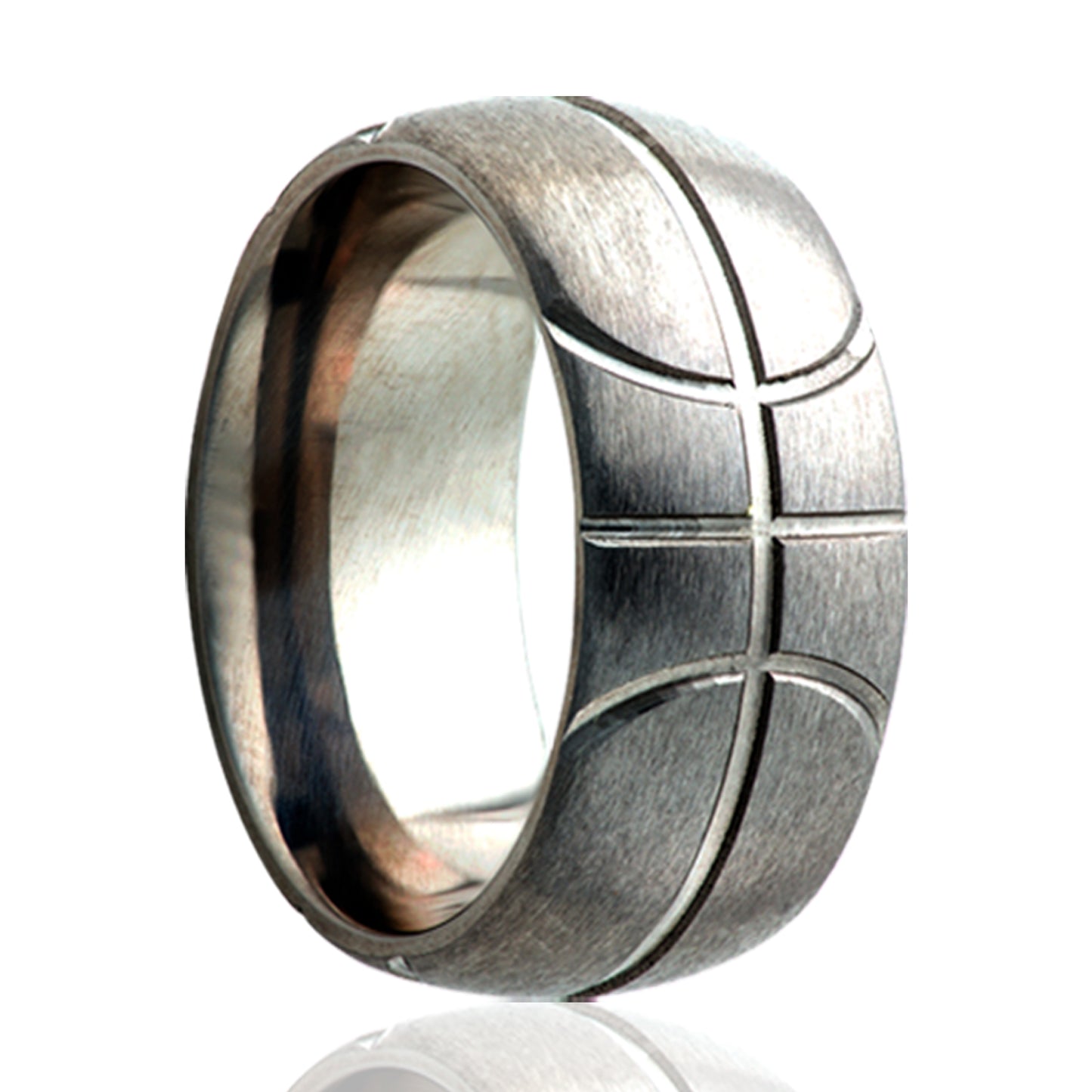 Titanium Basketball Dome Ring - Satin Finish