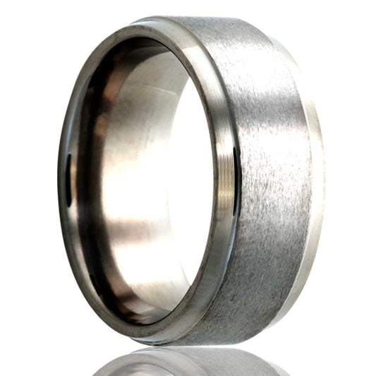 Titanium Comfort Fit Ring with Satin Top
