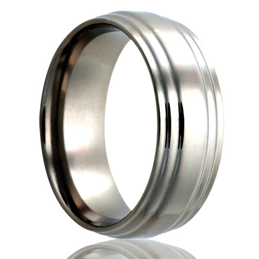 Titanium Comfort Fit Ring with Polished Finish