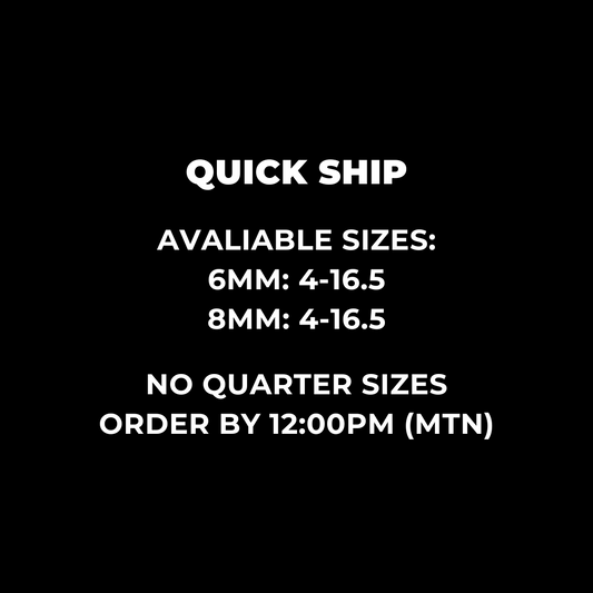 Tungsten Grooved Edge Polished Finish Ring - Quick Ship