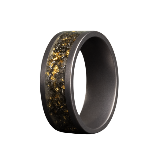 Tungsten Matte Comfort Fit Ring with Inlay