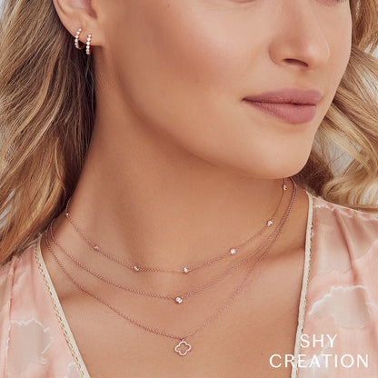0.28CT 14K R/G 18" DIAMONDS BY THE YARD CHAIN