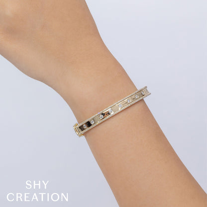 0.97CT 14K Y/G DIAMOND BANGLE